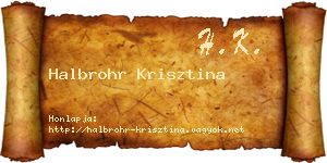 Halbrohr Krisztina névjegykártya